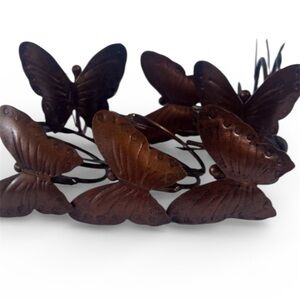 Metal Butterfly Napkin Rings Set of 6 Copper